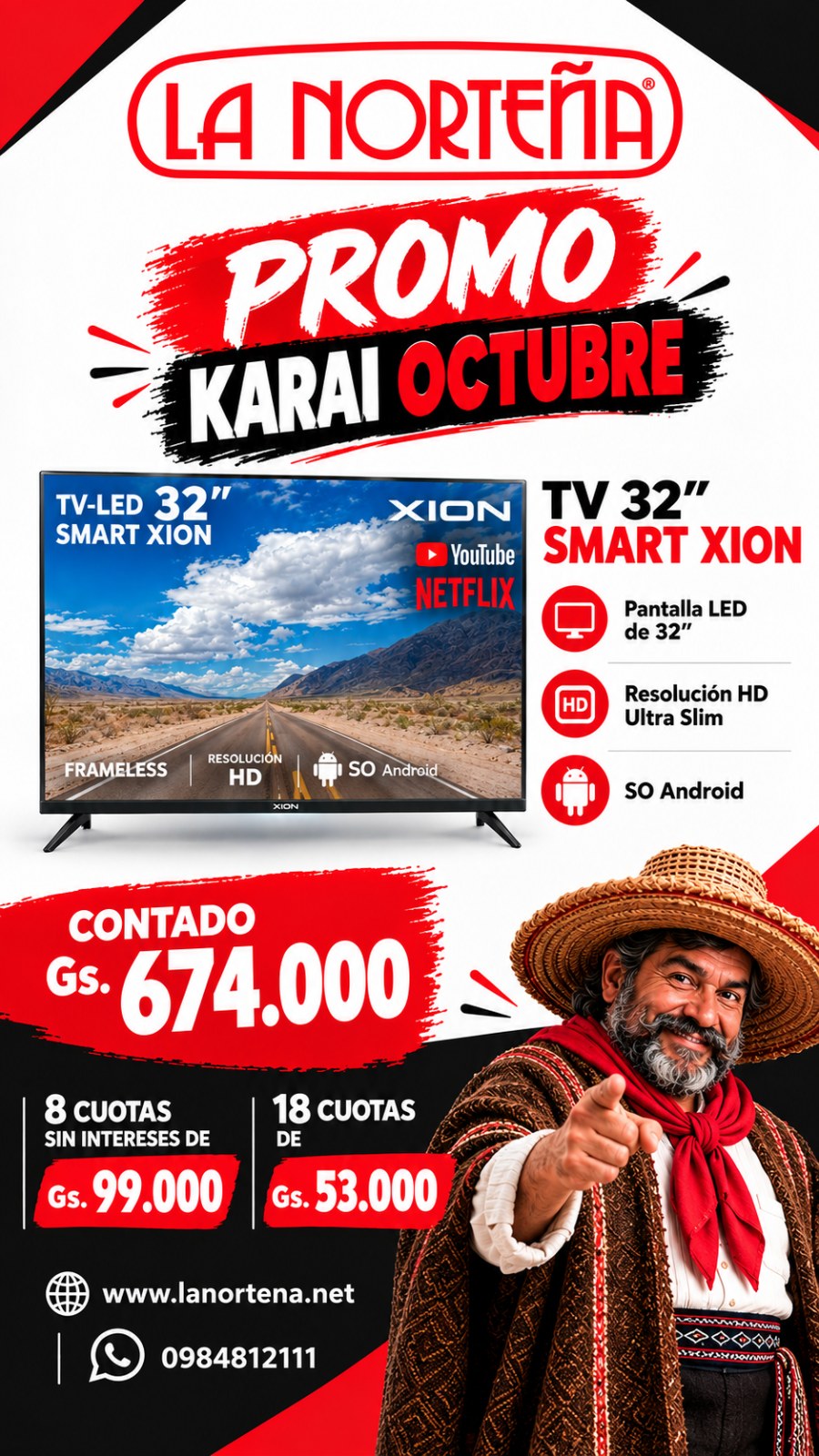TV LED 32¨XION LE32SLIM a 674.000